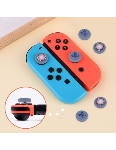 Funda Protectora de Silicona DLseego para Joystick Joy-Con Rosa y Morado