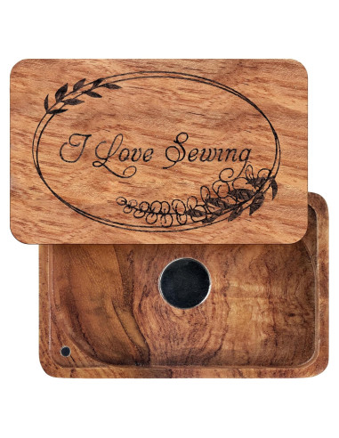 Caja de Almacenamiento de Agujas de Coser SAVINA - Madera Vintage