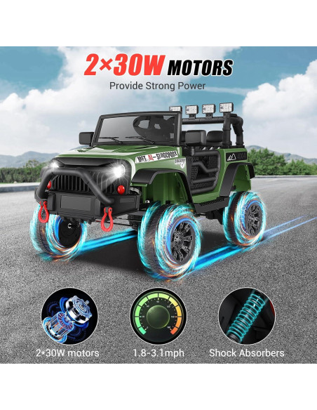 Coche Eléctrico para Niños Hikole 12V Verde con Control Remoto Coche Eléctrico para Niños Hikole 12V Verde con Control Remoto