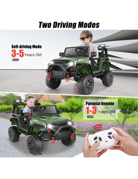Coche Eléctrico para Niños Hikole 12V Verde con Control Remoto Coche Eléctrico para Niños Hikole 12V Verde con Control Remoto