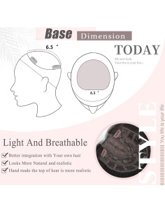 Tapa de cabello OLLAVO 3D 40.64x25.4cm sintético rizado 2