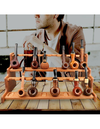 Soporte de Tubos de Tabaco de Madera PRIPRAEECK para 16 Tubos