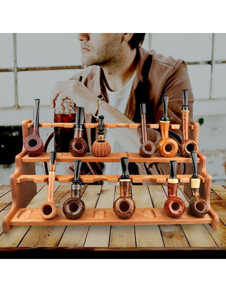 Soporte de Tubos de Tabaco de Madera PRIPRAEECK para 16 Tubos Soporte de Tubos de Tabaco de Madera PRIPRAEECK para 16 Tubos