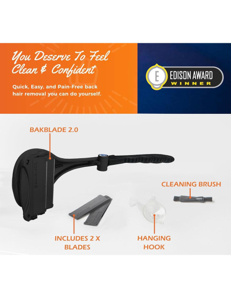 Afeitadora de Espalda BakBlade 2.0 para Hombres - Ergonómica y Segura Afeitadora de Espalda BakBlade 2.0 para Hombres - Ergonómica y Segura