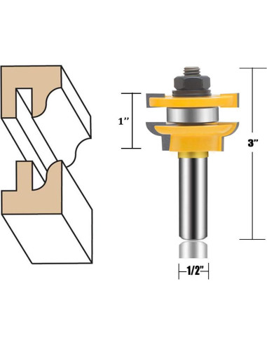 Juego de Brocas de Router OLETBE 12 mm 3 Piezas Carburo
