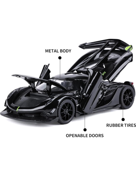 Coche de Juguete SASBSC 1:32 Metal con Luz y Sonido Negro Coche de Juguete SASBSC 1:32 Metal con Luz y Sonido Negro