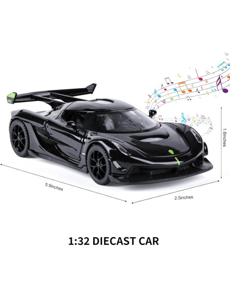 Coche de Juguete SASBSC 1:32 Metal con Luz y Sonido Negro Coche de Juguete SASBSC 1:32 Metal con Luz y Sonido Negro