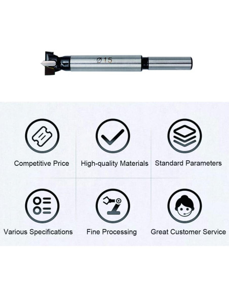 Broca Forstner 15mm STORMCUBE Carburo de Tungsteno 90mm Broca Forstner 15mm STORMCUBE Carburo de Tungsteno 90mm