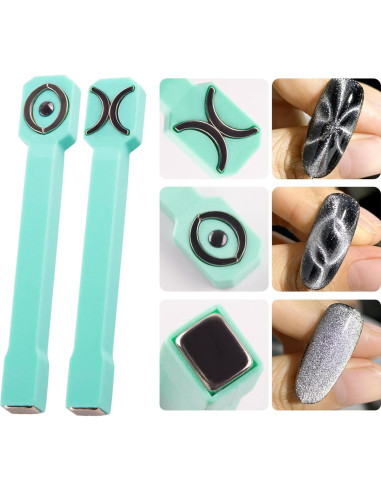 Imanes para Uñas 3 en 1 MOLILON - Efecto Ojo de Gato Cian