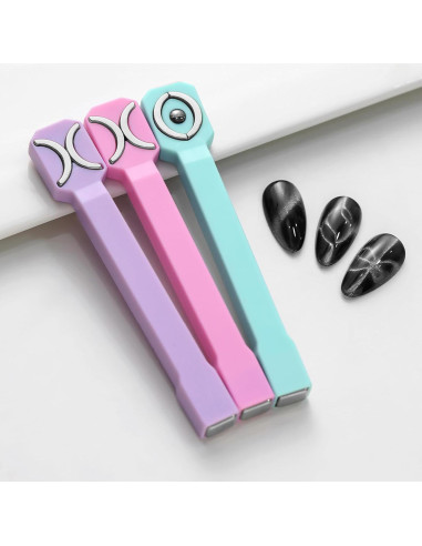 Imanes para Uñas 3 en 1 MOLILON - Efecto Ojo de Gato Cian