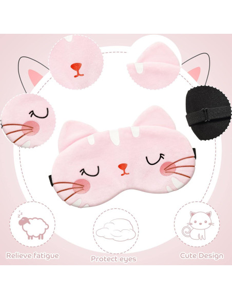 Haysandy Máscaras de Ojos para Dormir 3 Piezas Gato Suave Haysandy Máscaras de Ojos para Dormir 3 Piezas Gato Suave