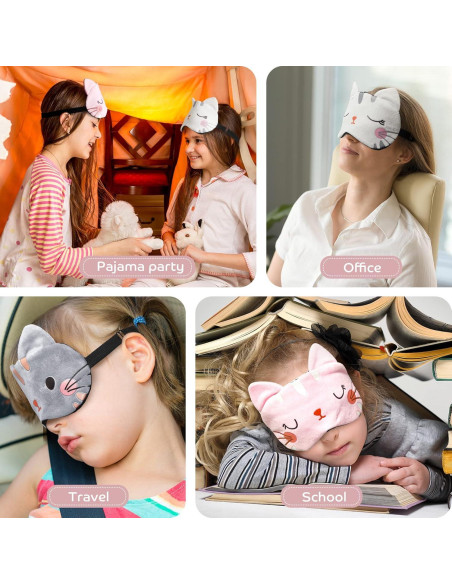 Haysandy Máscaras de Ojos para Dormir 3 Piezas Gato Suave Haysandy Máscaras de Ojos para Dormir 3 Piezas Gato Suave