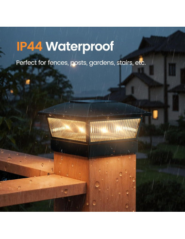 Luces Solares para Postes APONUO 4 Paquetes 16 LEDs IP44