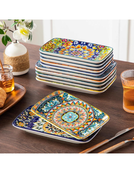 Set de Platos Rectangulares vancasso Simi 6 Piezas 21.6 cm Set de Platos Rectangulares vancasso Simi 6 Piezas 21.6 cm