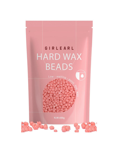 Perlas de Cera Dura GIRLEARLE 0.45kg para Piel Sensible Rosa Perlas de Cera Dura GIRLEARLE 0.45kg para Piel Sensible Rosa