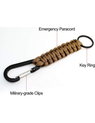 Juego de 5 Llaves de Paracord TIMGOU con Mosquetón 16x3cm