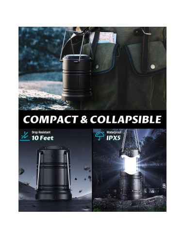 Linterna LED Plegable Lichamp A4BK para Camping 150 Lúmenes