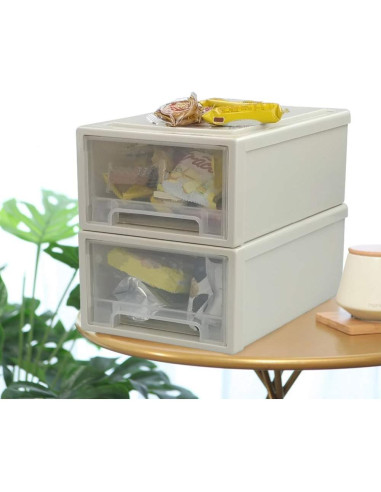 Organizador de Oficina Jandson 3 Cajones Plástico Marfil 6L