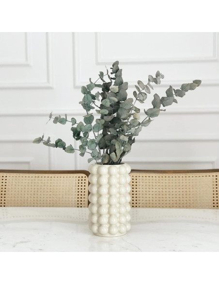 Jarrón Burbuja Cerámica Beige 21.6cm Decoración Moderna Jarrón Burbuja Cerámica Beige 21.6cm Decoración Moderna