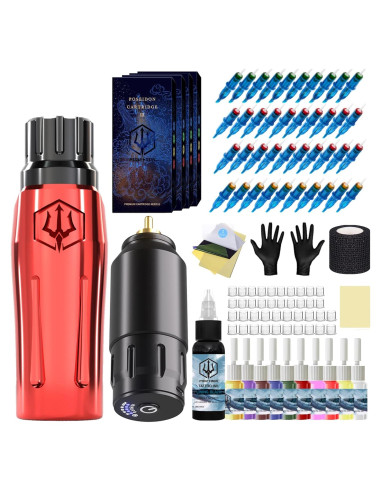 Kit de Tatuaje Inalámbrico Poseidon TK021 con 40 Agujas