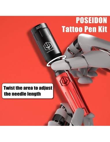 Kit de Tatuaje Inalámbrico Poseidon TK021 con 40 Agujas
