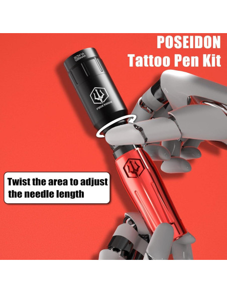 Kit de Tatuaje Inalámbrico Poseidon TK021 con 40 Agujas Kit de Tatuaje Inalámbrico Poseidon TK021 con 40 Agujas
