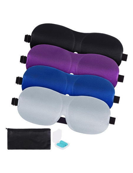 Paquete de 4 Máscaras para Ojos VEKDA con Correa Ajustable Paquete de 4 Máscaras para Ojos VEKDA con Correa Ajustable