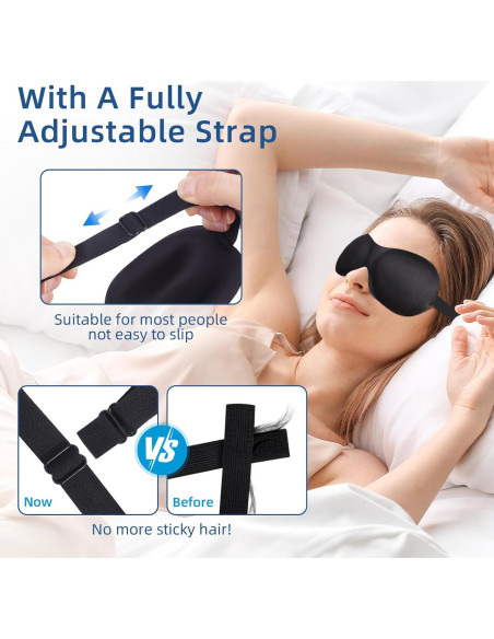 Paquete de 4 Máscaras para Ojos VEKDA con Correa Ajustable Paquete de 4 Máscaras para Ojos VEKDA con Correa Ajustable