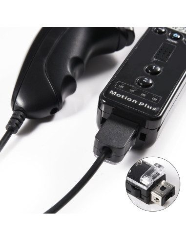 Controladores Nunchuk KIWITATA para Wii y Wii U - 2 Pack Negro