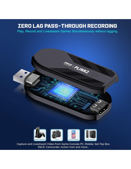 Tarjeta de Captura HDMI Pyle PLINK2 4K USB3.1 Plug & Play Tarjeta de Captura HDMI Pyle PLINK2 4K USB3.1 Plug & Play