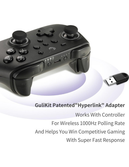 Controlador GuliKit KK3 Pro - Joysticks Hall, 1000Hz, Negro Controlador GuliKit KK3 Pro - Joysticks Hall, 1000Hz, Negro