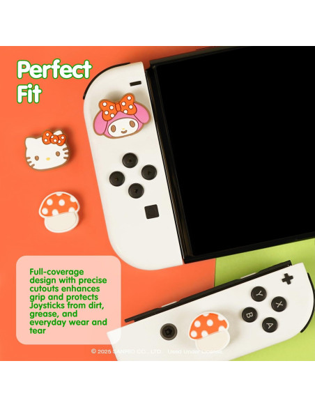 Tapas de Pulgar Hamee Hello Kitty y My Melody Hongo para Switch Tapas de Pulgar Hamee Hello Kitty y My Melody Hongo para Switch