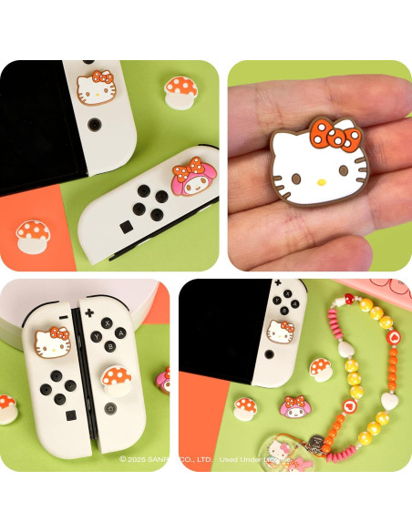 Tapas de Pulgar Hamee Hello Kitty y My Melody Hongo para Switch Tapas de Pulgar Hamee Hello Kitty y My Melody Hongo para Switch