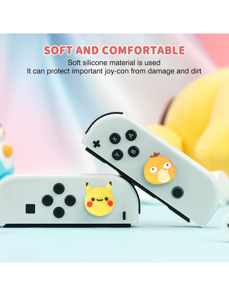 Tapas de Agarre para Pulgar DLseego Pika & Duck para Switch Tapas de Agarre para Pulgar DLseego Pika & Duck para Switch