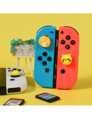 Tapas de Agarre para Pulgar DLseego Pika & Duck para Switch