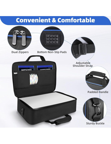 Funda de Transporte Cownmca para PS5 - Bolsa Negra 42x29x17 cm