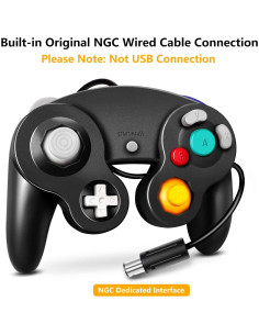 Controlador Gamecube Fiotok con Cable para Wii y Switch - Negro 2