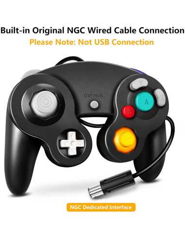 Controlador Gamecube Fiotok con Cable para Wii y Switch - Negro
