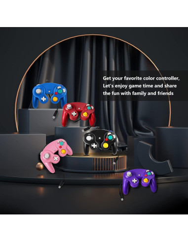 Controlador Gamecube Fiotok con Cable para Wii y Switch - Negro