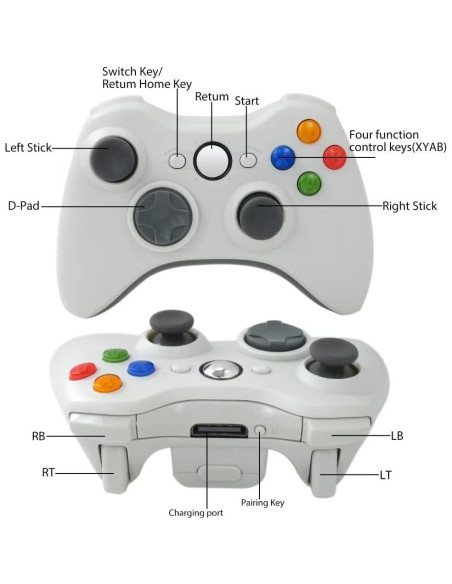 Controlador Inalámbrico para Xbox 360 y PC - Blanco Controlador Inalámbrico para Xbox 360 y PC - Blanco