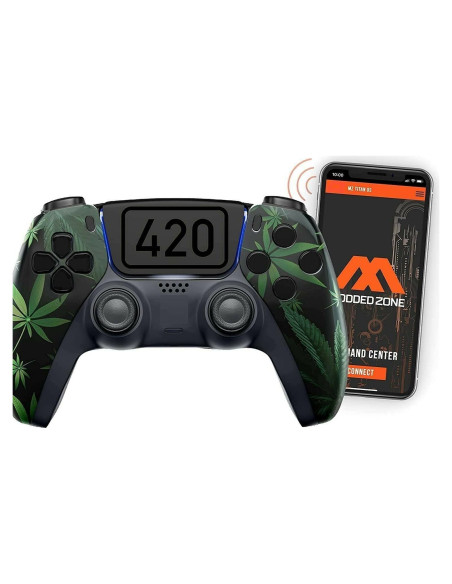 Controlador Modificado Personalizado PS5 ModdedZone 420 Negro Controlador Modificado Personalizado PS5 ModdedZone 420 Negro