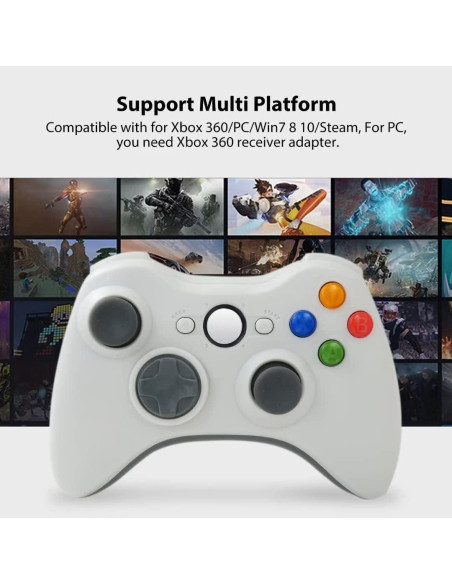 Controlador Inalámbrico 2.4GHz USonline911 para Xbox 360/PC Blanco Controlador Inalámbrico 2.4GHz USonline911 para Xbox 360/PC Blanco