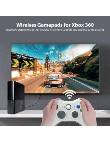 Controlador Inalámbrico 2.4GHz USonline911 para Xbox 360/PC Blanco