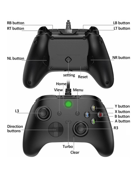 Controlador con cable Ceozon para PC y PS3 - 2.5m USB Negro Controlador con cable Ceozon para PC y PS3 - 2.5m USB Negro