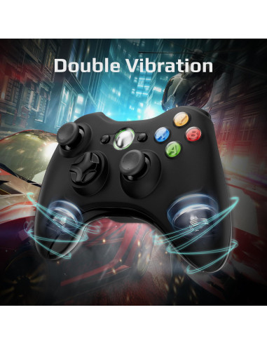 Controlador Inalámbrico ISHAKO para Xbox 360 y PC Negro