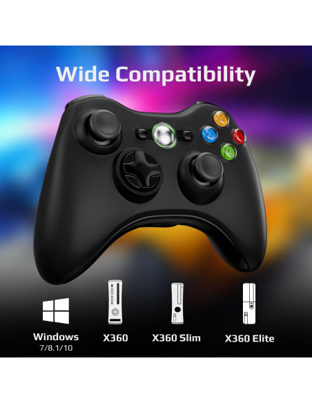 Controlador Inalámbrico ISHAKO para Xbox 360 y PC Negro Controlador Inalámbrico ISHAKO para Xbox 360 y PC Negro