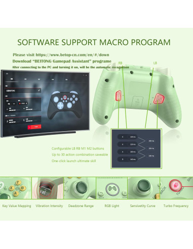 Controlador Inalámbrico BEITONG Asura 2 Pro para PC y Android