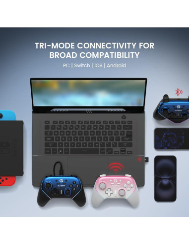 GameSir Super Nova Controlador Inalámbrico para PC/Switch/iOS/Android - Joystick RGB, 1000Hz, Batería 1000mAh
