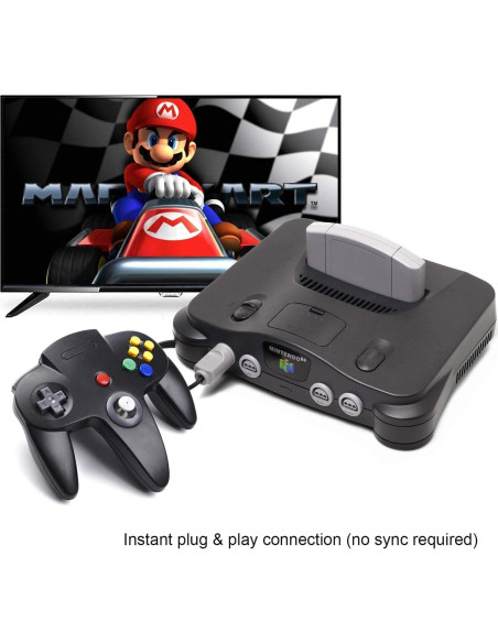 Controlador N64 Kiwitatá Negro con Cable y Vibración Controlador N64 Kiwitatá Negro con Cable y Vibración