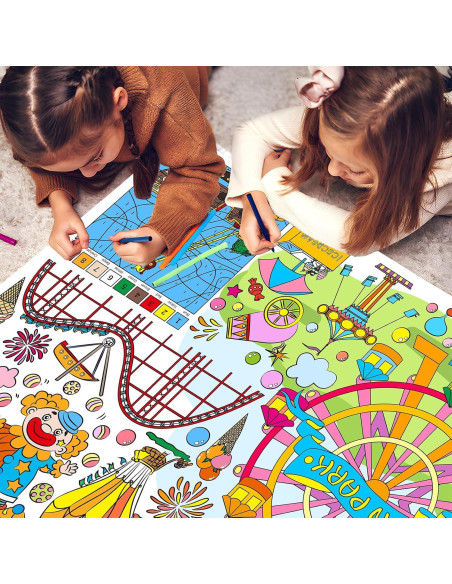 Póster Gigante para Colorear Drunze 89x183 cm Parque Diversiones Póster Gigante para Colorear Drunze 89x183 cm Parque Diversiones